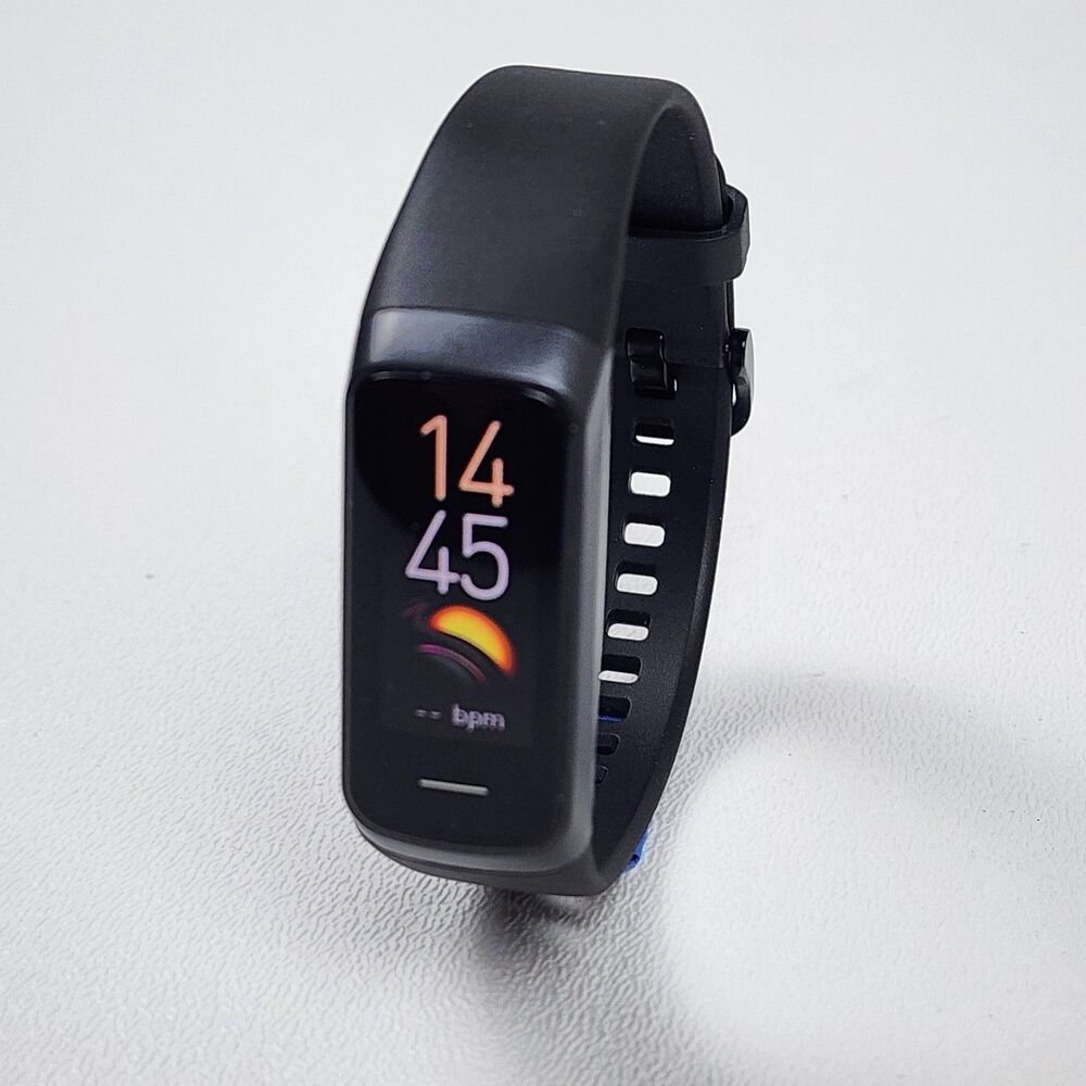 Fitness Tracker Smart Watch Heart Rate Sleep Monitor AMOLED Waterproof Black